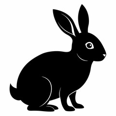 Rabbit vector illustration, bunny isolated on white, rabbit silhouette, bunny vector art