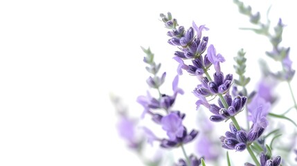 Obraz premium Delicate Purple Lavender Flowers in Blooming Sprig with Lush Foliage