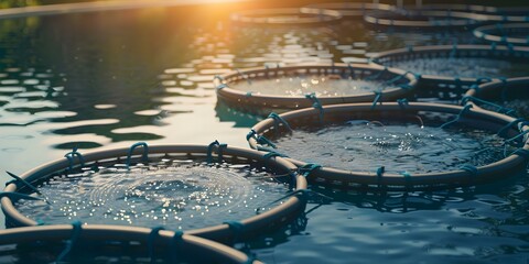 Cut down Innovative tech boosts efficiency at cuttingedge fish farm shaping future aquaculture. Concept Aquaculture Innovation, Efficiency in Tech, Cutting-Edge Fish Farming, Future of Aquaculture