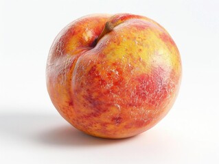 Fototapeta premium A ripe, red and yellow plum isolated on a white background.