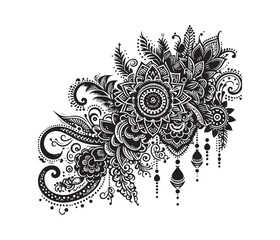 Mehndi lace vector design,awesome Mehndi lace svg,high resolution printable Mehndi lace artwork.