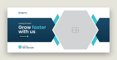 Digital marketing facebook cover web banner template