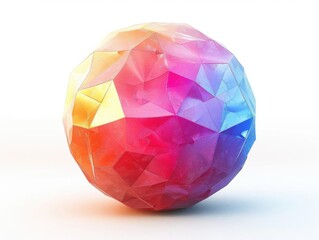 Abstract colorful geometric sphere, 3D render
