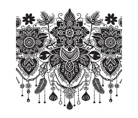 Mehndi lace vector design,awesome Mehndi lace svg,high resolution printable Mehndi lace artwork.