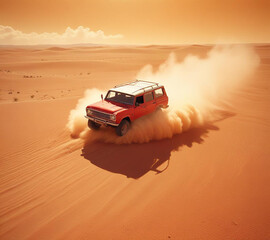 Obraz premium 3d photo of a off road car wallpaper made with generative AI