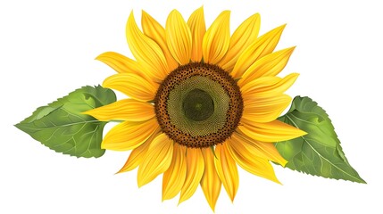 Obraz premium Detailed Bold Sunflower Blossom With Vibrant Seed Patterns On Isolated Background