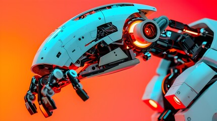 Innovative Futuristic Robotic Arm Mechanism in Vibrant Colors
