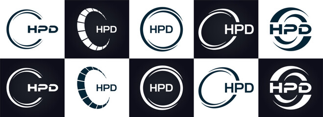 HPD logo. H P D design. White HPD letter. HPD, H P D letter logo design. H P D letter logo design in GOLD, GOLDEN LOGO, THREE, style. letter logo set in one artboard. H P D letter logo vector design.	