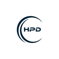 Fototapeta premium HPD logo. H P D design. White HPD letter. HPD, H P D letter logo design. H P D letter logo design in GOLD, GOLDEN LOGO, THREE, style. letter logo set in one artboard. H P D letter logo vector design. 