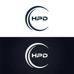 HPD logo. H P D design. White HPD letter. HPD, H P D letter logo design. H P D letter logo design in GOLD, GOLDEN LOGO, THREE, style. letter logo set in one artboard. H P D letter logo vector design.	