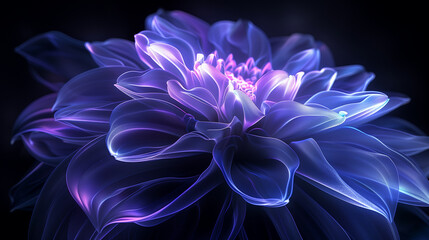 Obraz premium Purple Flower on Black Background
