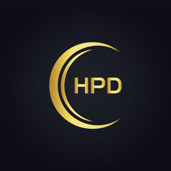 HPD logo. H P D design. White HPD letter. HPD, H P D letter logo design. H P D letter logo design in GOLD, GOLDEN LOGO, THREE, style. letter logo set in one artboard. H P D letter logo vector design.	