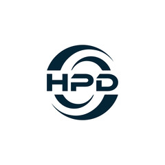 Obraz premium HPD logo. H P D design. White HPD letter. HPD, H P D letter logo design. H P D letter logo design in GOLD, GOLDEN LOGO, THREE, style. letter logo set in one artboard. H P D letter logo vector design. 
