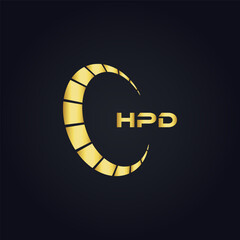HPD logo. H P D design. White HPD letter. HPD, H P D letter logo design. H P D letter logo design in GOLD, GOLDEN LOGO, THREE, style. letter logo set in one artboard. H P D letter logo vector design.	