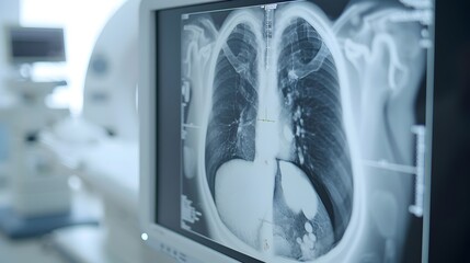 Detailed X-Ray Scan of Respiratory System Revealing Lung Structure and Condition