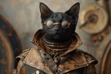 steampunk robot cat