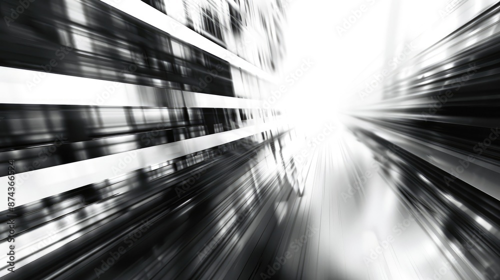 Wall mural blurred background with abstract monochrome lines and central black text