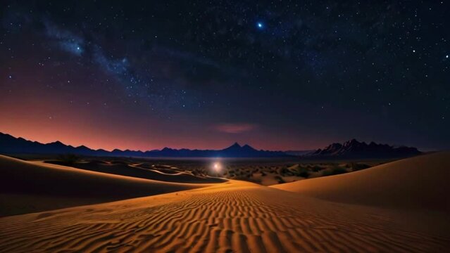 scene where a mirage appears on the horizon as the sun rises, with the road seemingly leading to an illusory body of water or cityscape in the distance, 4K Ultra HD animation video