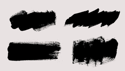 Brush strokes vector. Set of text boxes. Paintbrush collection. Grunge design elements. Dirty texture banners. Painted rectangles and diagonal brush backgrounds