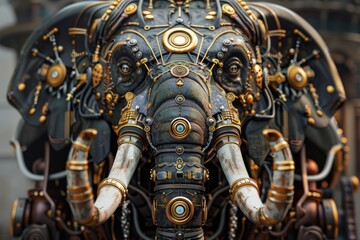 steampunk robot elephant