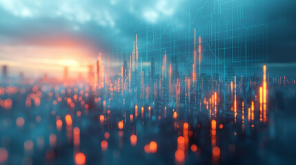 subtle, minimalist background featuring faint outlines of upward and downward financial graphs. The color scheme should be a soft gradient of blue and gray, evoking a sense of calm and professionalism