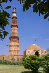 Fototapeta premium Historical Qutub Minar or Qutab Minar, is a minaret and 