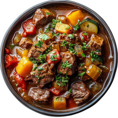 Beef stew cut-out with vegetables