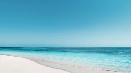 Minimalist seascape, clear blue sea, simplicity of the seascape. 