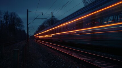 Fototapeta premium Train Lights in Motion