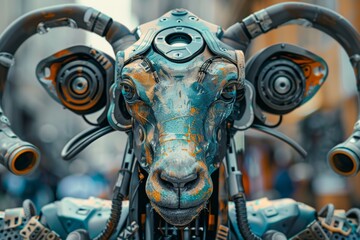 Obraz premium steampunk robot fox