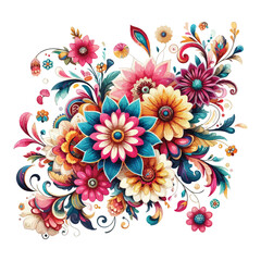 Floral flower corner border design vector 