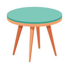 Illustration of Round Dining Table Isolated 