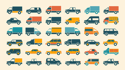 set of transport icons