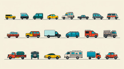 set of transport icons