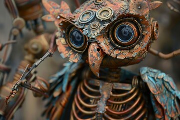 steampunk robot owl