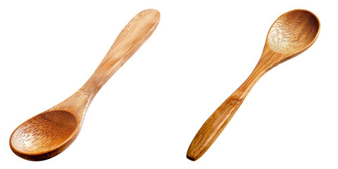 Two Wooden Spoons Isolated on White Background, Png File