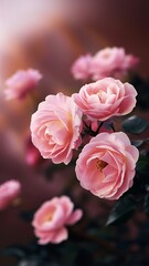 Obraz premium A bunch of pink roses with blur background