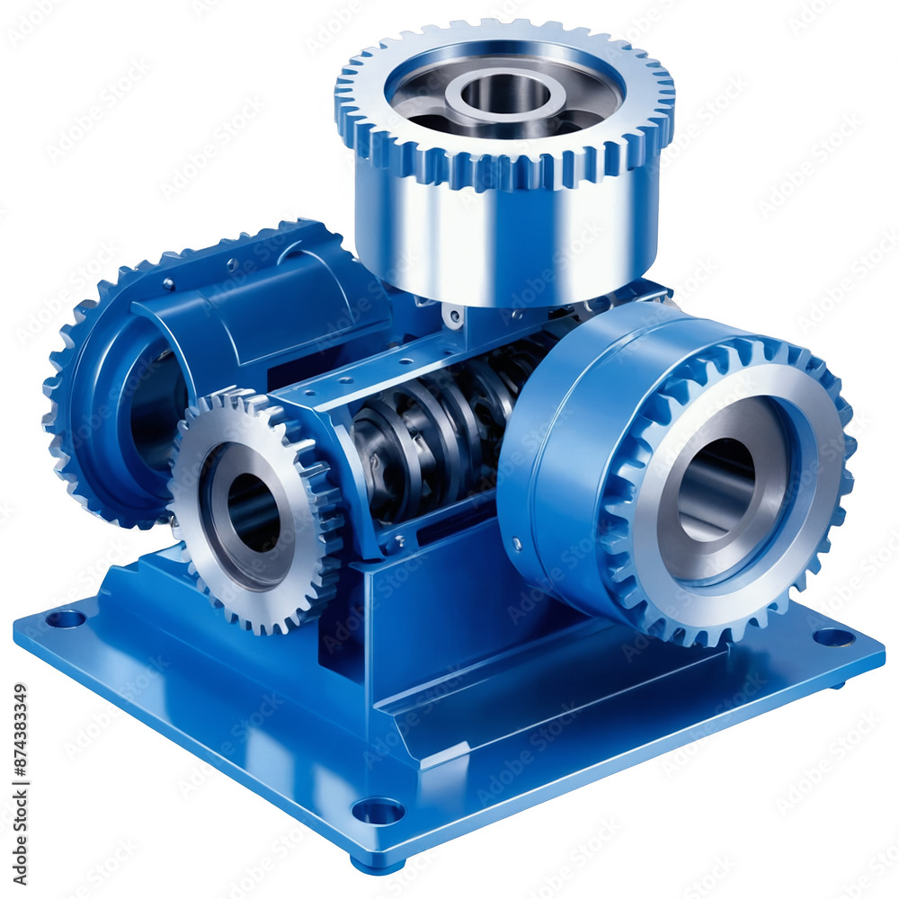 Poster a sy industriallooking contion with large pistons and gears inside. it has a long narrow platform wh