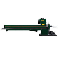 The machine features a long curved arm with sharp ridges along one side..