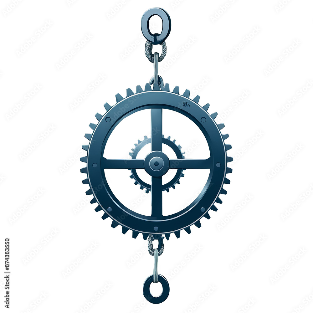Poster A robust and efficient mechanism comprising of ropes chains and a gear used for raising and lowering heavy objects..