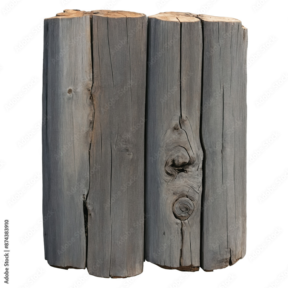 Aufkleber a knotty piece of timber weathered and worn with a weathered rustic appearance..