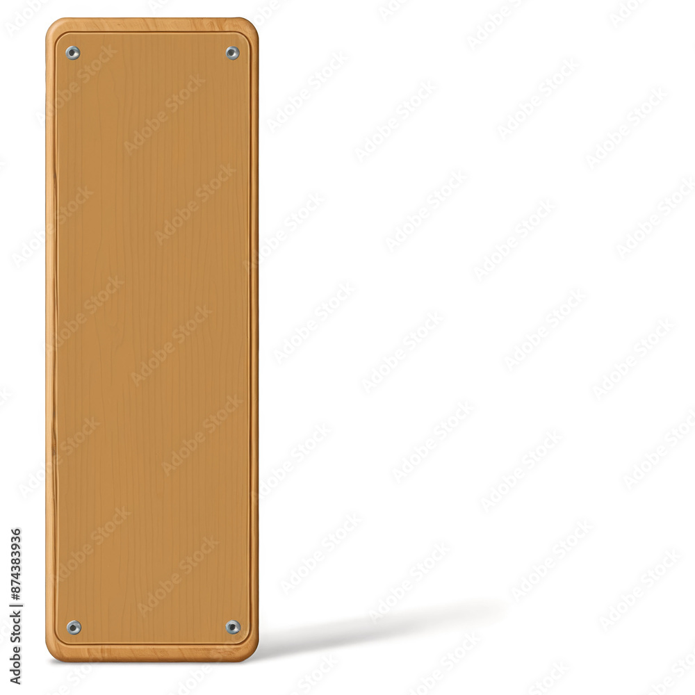 Poster An unpolished rectangular piece of lightweight material with a natural wood color and texture..