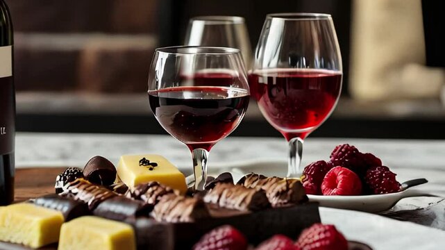 Red Wine Pairing with Chocolate and Raspberries