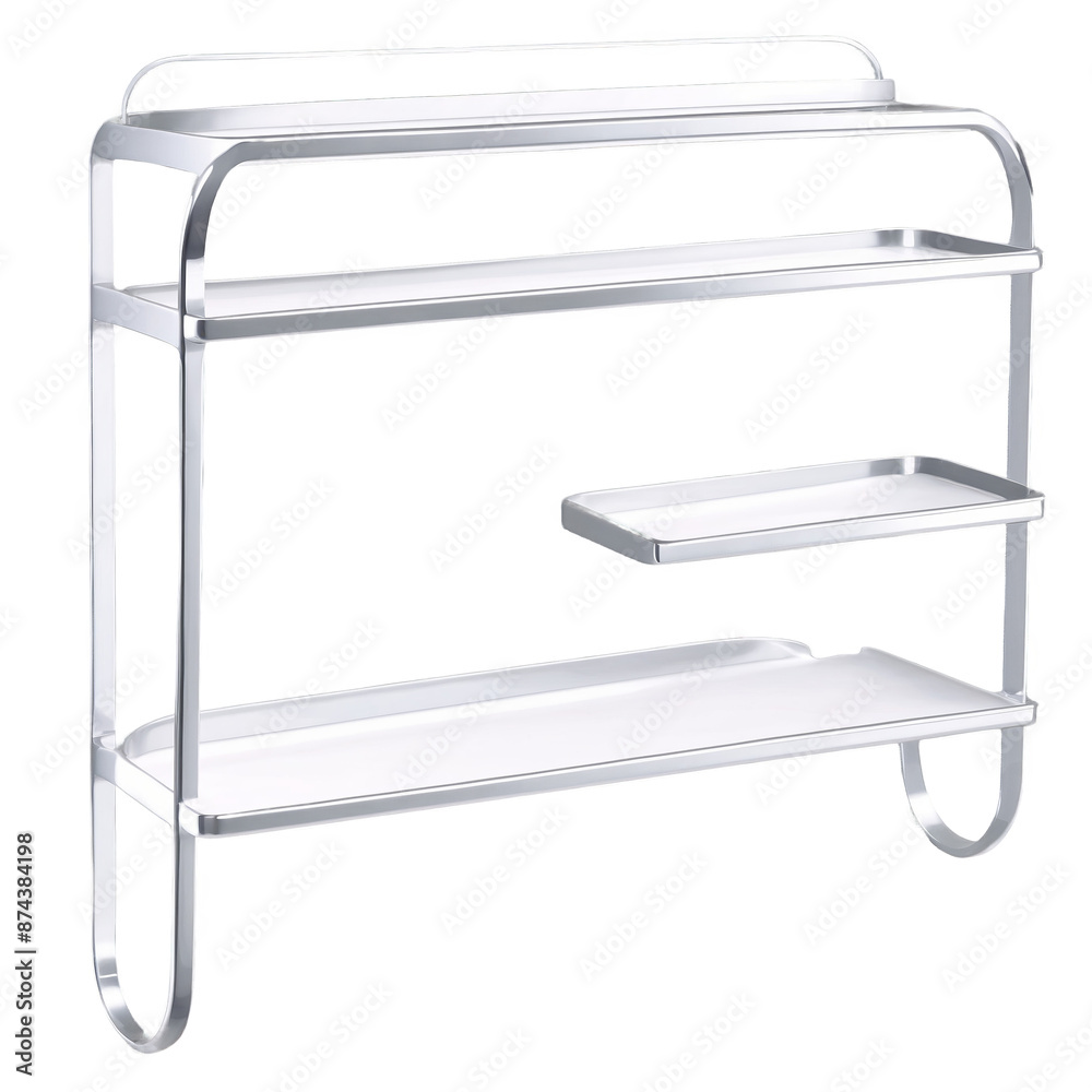 Poster a compact metal shelf with three tiers ideal for holding small bathroom essentials like toothbrushes