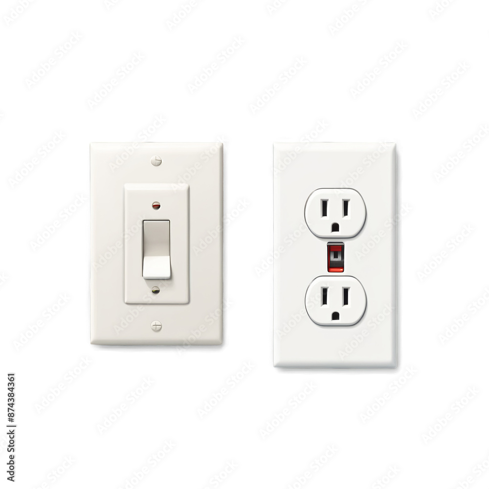 Poster A decorative practical item consisting of a stand and a light switch..