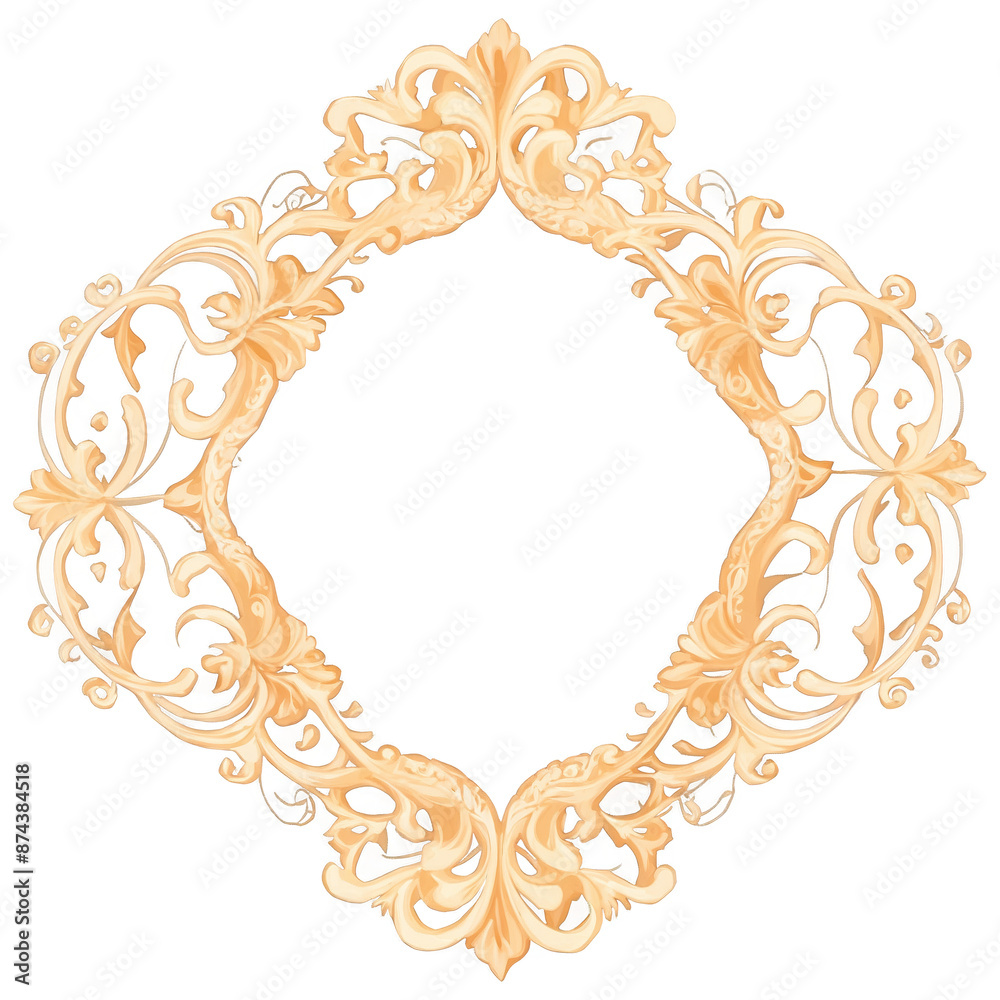 Poster The frame is adorned with intricate swirls and designs..