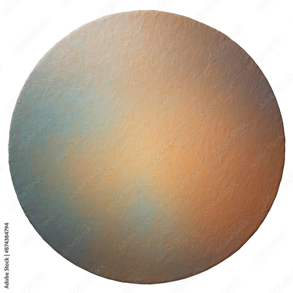 Poster A large circular piece with a textured handpainted pattern in earth tones..