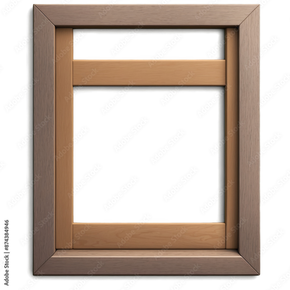 Poster a decorative holder for images consisting of a pane of glass surrounded by a border of natural wood.