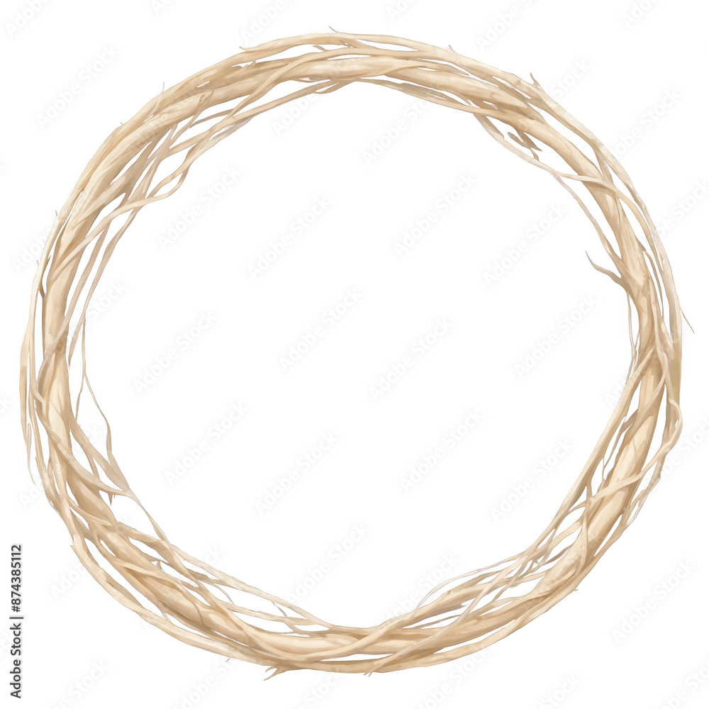 Poster A circular ornament made of natural materials such as twigs and twine..