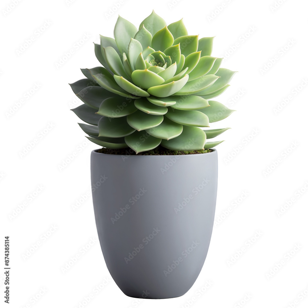 Aufkleber A lifelike artificial succulent with thick round leaves in shades of green and a realisticlooking textured finish. It is potted in a sleek gray planter perfect for adding a touch.